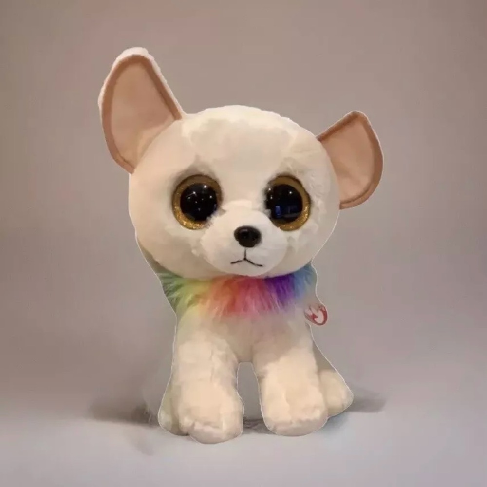 NEW Ty Beanie Boos Chewey Chihuahua Plush Dog with Sparkle Glitter Eyes 10”